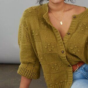 Anthropologie Olive Knit Cardigan
